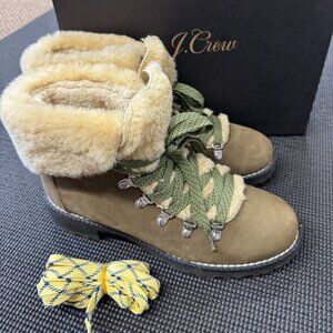 JCrew Women's Suede Shearling-Lined Winter Boots Size 10